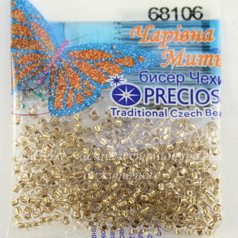 68106 Бисер 10/0 Preciosa прозрачный с бронзовым центром