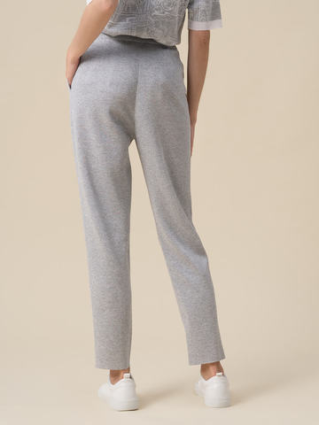 Женские брюки с защипами серебряного цвета из вискозы - фото 3
