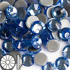 Стразы горячей фиксации клеевые стеклянные Light Sapphire Лайт Сапфир светло-синий купить оптом на StrazOK.ru