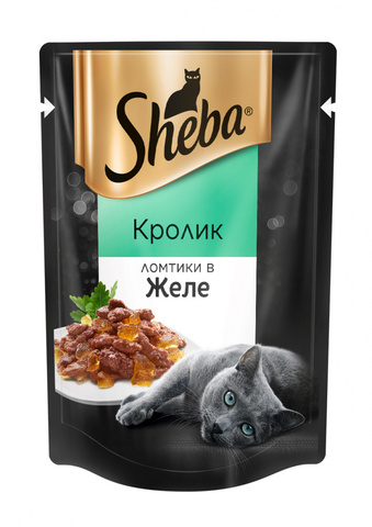 Sheba для взрослых кошек Кролик желе, пауч (85 г)