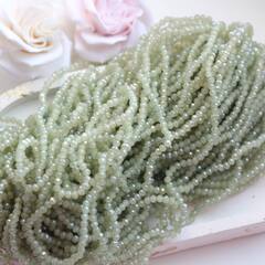 Хрусталь гранёный (стекло) рондель, оливковый 4*3 мм, 1 нить, С200