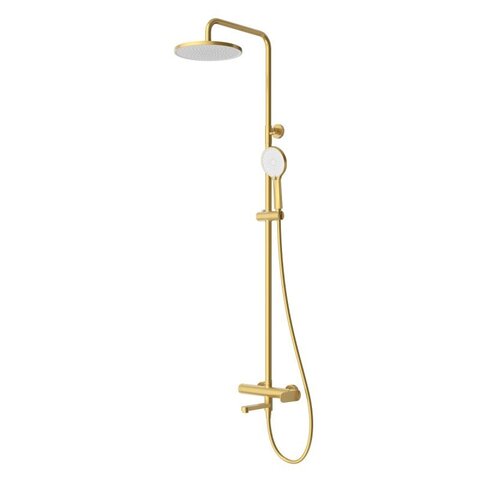 Cezares STYLUS-CVD-BORO STYLUS-CVD-BORO Душевая стойка со смесителем и изливом, брашированное золото