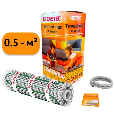 Электрический теплый пол под плитку. Нагревательный мат Eastec ECM - 0.5. (0.5 кв.м/80W). EASTEC ECM - 0,5