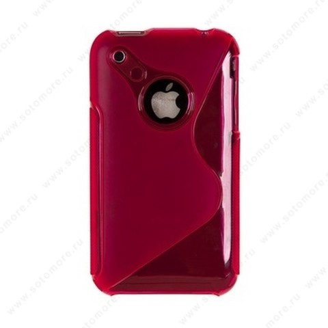 Накладка силиконовый для Apple iPhone 3Gs/ 3G жесткий розовый