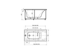 Акриловая прямоугольная ванна Aquatek Альфа 140х70 без фронтального экрана,, сборно-разборный сварной каркас