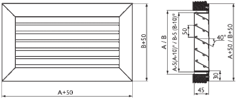 Наружная решетка Арктос АРН 900х900 для прямоугольных каналов