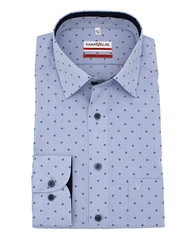Рубашка Marvelis Modern Fit 7386/64/11 с изысканным принтом голубая