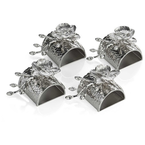 Набор колец для салфеток 4шт Michael Aram Белая орхидея