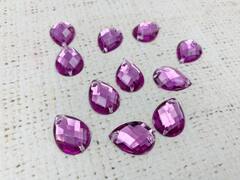 Стразы пришивные акрил, р. 1,3х1,8 см, лиловый