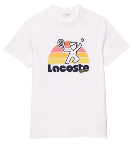 Теннисная футболка Lacoste Washed Effect Tennis Print T-Shirt - white