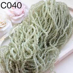 Хрусталь гранёный (стекло) рондель, оливковый 4*3 мм, 1 нить, С200