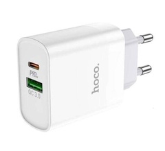 USB Зарядное устройство HOCO C80A Rapido PD20W+QC3.0 charger, type-c, usb (EU), белый