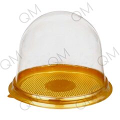 Упаковка купольной формы ПЭТ 110*82 мм (Золотым дном) (крышка+дно), 65шт