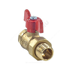 Кран шаровой латунь 11Б27фт1М OPTIMA Ду 20 Ру25 ВР/"американка" полнопроходной бабочка VALFEX VF.227.L0B1.034