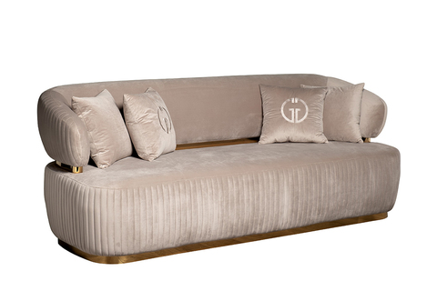 Диван трехместный 86x88x225см Garda Decor Glarus велюровый серый