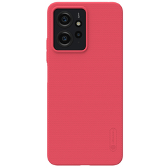 Тонкий чехол красного цвета от Nillkin для Xiaomi Redmi Note 12 4G, серия Super Frosted Shield
