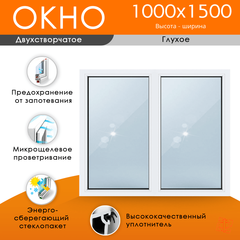 Пластиковое окно 1000 х 1500 ТермА Эко