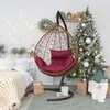 Подвесное кресло-кокон SEVILLA RELAX горячий шоколад, бордовая подушка (Laura Outdoor)