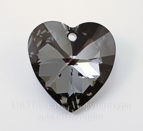 6228 Подвеска Сваровски Сердечко Crystal Silver Night (28 мм)