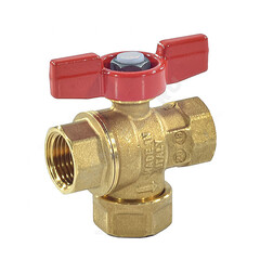 Кран-фильтр шаровой латунь Ду 15 ВР полнопроходной бабочка Giacomini R701FY023