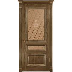 Купить Межкомнатная дверь шпон Luxor Фараон 2 светлый морёный дуб остеклённая