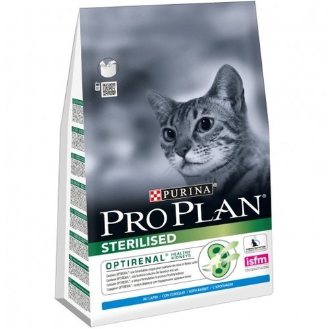 Purina Pro Plan Sterilised Rabbit сухой корм для взрослых стерилизованных кошек и кастрированных котов с кроликом 3 кг