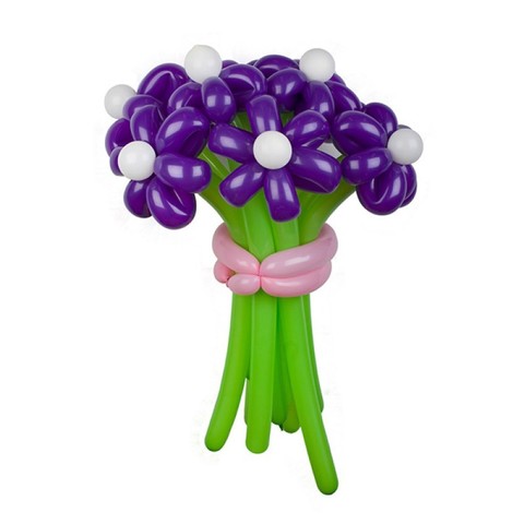 Ромашки из воздушных шаров фиолетовые