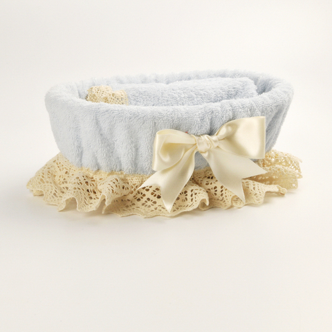 Набор полотенец 3 шт Old Florence Rombetti и корзинка голубой