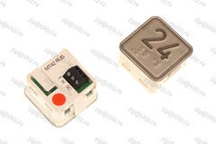 Кнопка (кнопочный модуль) MT42 RUS "24 Этаж", квадратная, красная подсветка, Брайль.