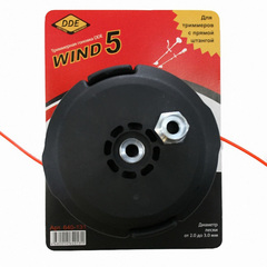 Головка триммерная серия WIND DDE Wind  5 аналог HUS T35 (М10х1,25 мм левая,+адаптор  М10х1,0 мм левая) (Арт. 640-131)