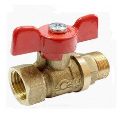 Кран шаровой латунь 11Б27фт1М Ду 25 Ру40 ВР/НР полнопроходной бабочка VALFEX VF.218.LB1.100