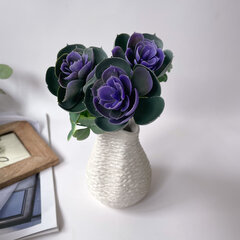 №2 Каменная роза, суккулент, искусственная зелень, фиолетово-сиреневый микс, букет 20 см., набор 2 букета микс.