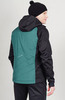 Премиальный костюм для лыж и зимнего бега Nordski Hybrid Hood Black-Alpine Green