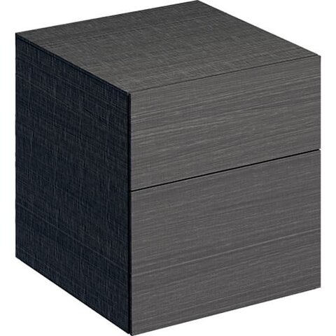 Шкафчик Geberit Xeno² с двумя выдвижными ящиками: B=45см, H=51см, T=46.2см, Серый / Меламин, древесная структура