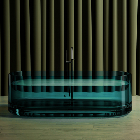 Abber AT9708Aquamarin прозрачная ванна из полиэфирной смолы 170x75x55