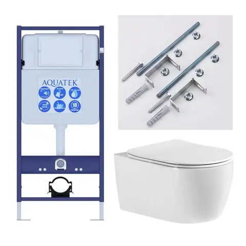 Aquatek Set Aquatek ЕВРОПА new cm T Set Aquatek ЕВРОПА new cm T (рама Aquatek Standard INS-0000012+звукоизоляционная прокладка+унитаз ЕВРОПА AQ1106T-00+KKI-0000001)