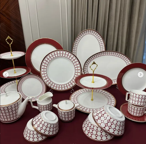 Тарелка для горячих блюд 25.5см First Lady Королевская Бургундия