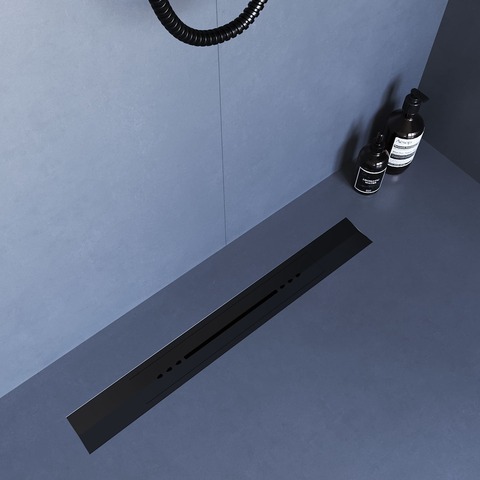 RGW 76215380-04 Душевой трап RGW SDR-53B-80 V-образный 800 Черный ? 50 мм сифон + ножки, под плитку