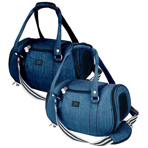 111 Сумка авиа "Фаворит" , джинсовая / сумка-переноска для САМОЛЕТА Puppy Angel / DENIM "Herringbone Travel Carrier"