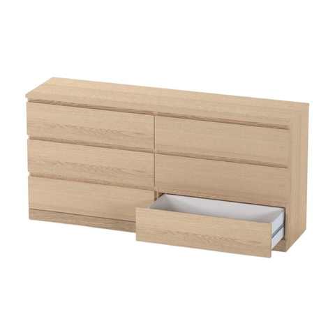 Комод Варма 6Д, 160*40*78см, дуб беленый