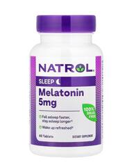 Natrol Мелатонин, с повышенной силой действия, 5 мг, 60 таблеток