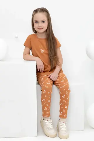 бриджи  для девочки  КР 400517/миндаль,красивые веточки к411