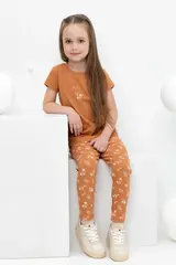 бриджи  для девочки  КР 400517/миндаль,красивые веточки к411