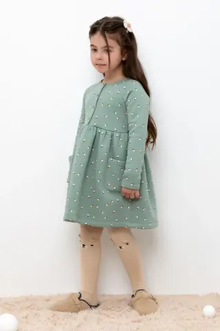 платье  для девочки  КР 5632/полынь,маленькие желуди к401