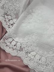 Кружево белое шитье хлопок ажурное 360 мм