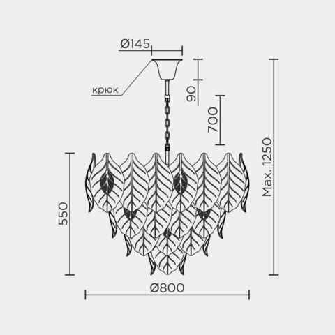 Подвесная люстра Modelux ML.6770.800 GD