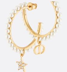 Серьги-конго с ассиметричными подвесками в стиле CDior