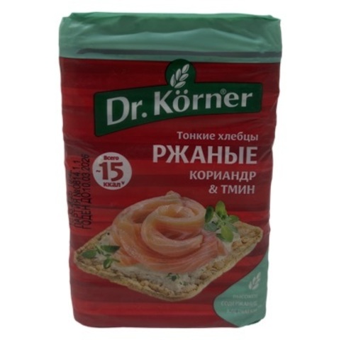 Хлебцы DR KORNER ржаные с кариандром и тмином 100г