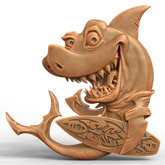 Силиконовый молд № 510 медальон Серфер Акула