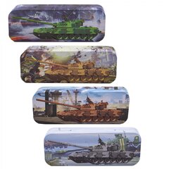 
          Пенал металлический 2 отделения Alingar, таблица умножения, 80 х 205 мм, "Tank", ассорти (танки)